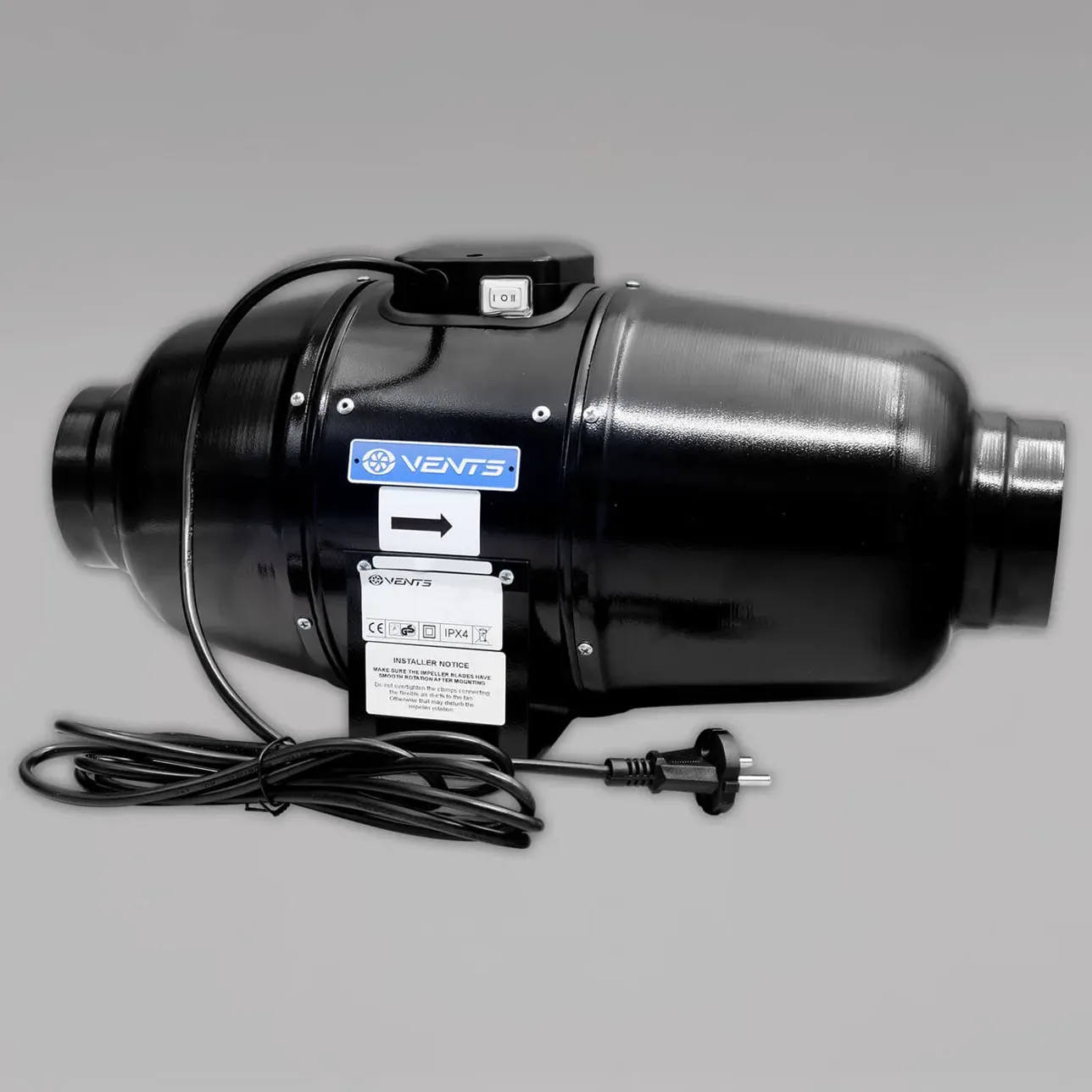 Vents TT Silent-M, 230/340 m³/h Abluftventilator mit Schalldämmung, Anschluss 125mm Vents TT Silent-M, 230/340 m³/h Abluftventilator mit Schalldämmung, Anschluss 125mm