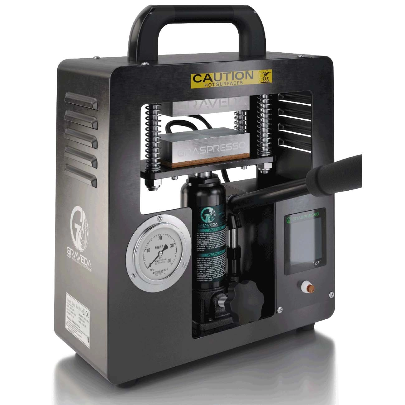 GRAVEDA Graspresso - Rosin Hydraulik Heißpresse 7T – maximale Kraft für höchste Ansprüche GRAVEDA Graspresso - Rosin Hydraulik Heißpresse 7T – maximale Kraft für höchste Ansprüche