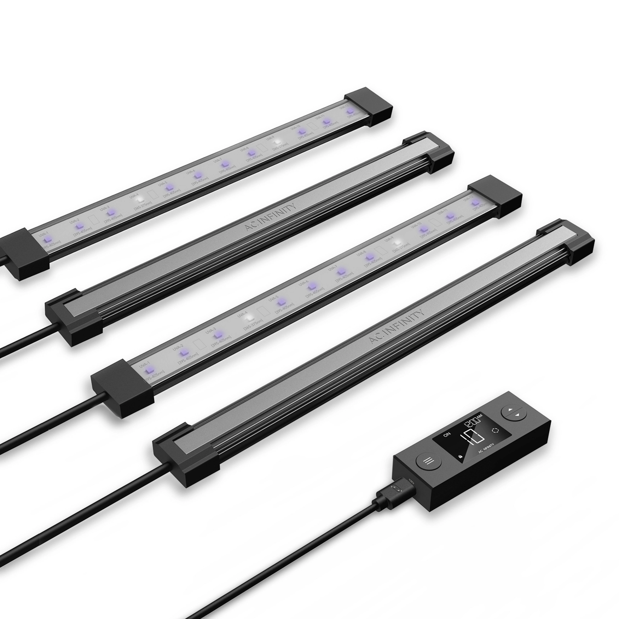 AC Infinity - IONBEAM U4 – Terpene und Harz Booster - UV LED-Zusatzbeleuchtung, 4-Leisten-Kit [48 Watt]